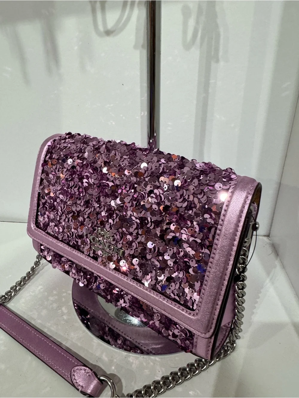 Coach Lavender Sequin Crossbody Bag